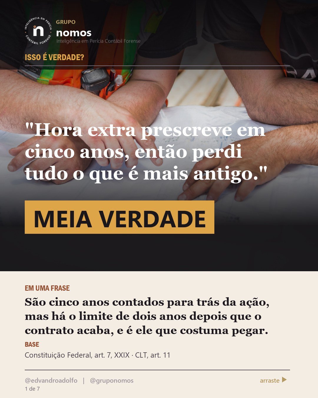 Cartão 1 de 7 do carrossel: Hora extra prescreve em cinco anos, então perdi tudo o que é mais antigo.
