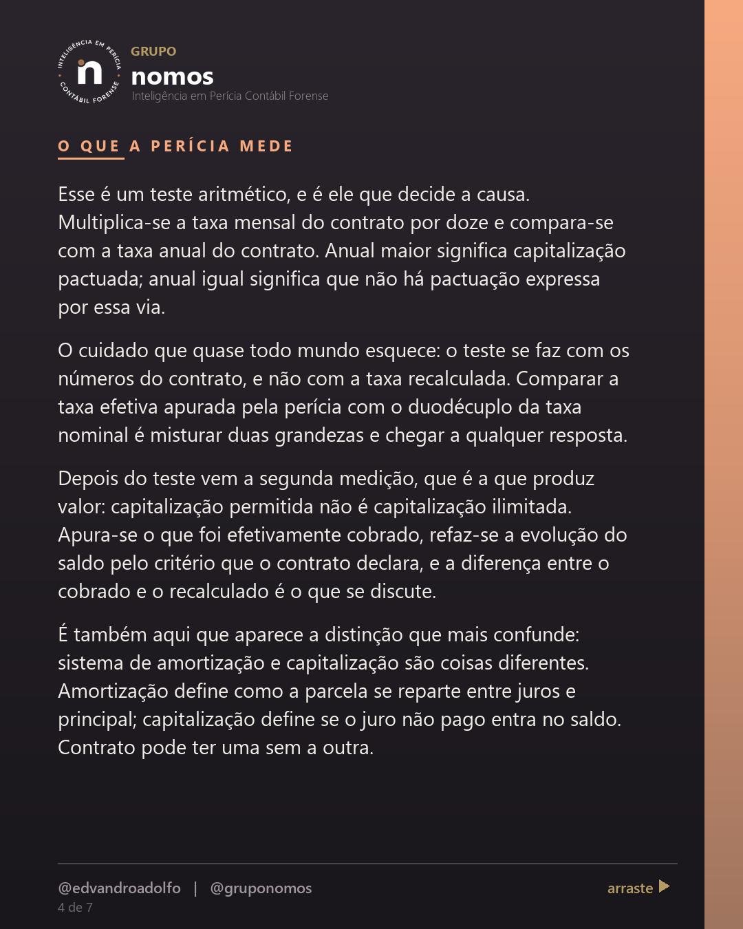 Cartão 4 de 7 do carrossel: Banco não pode cobrar juros sobre juros.