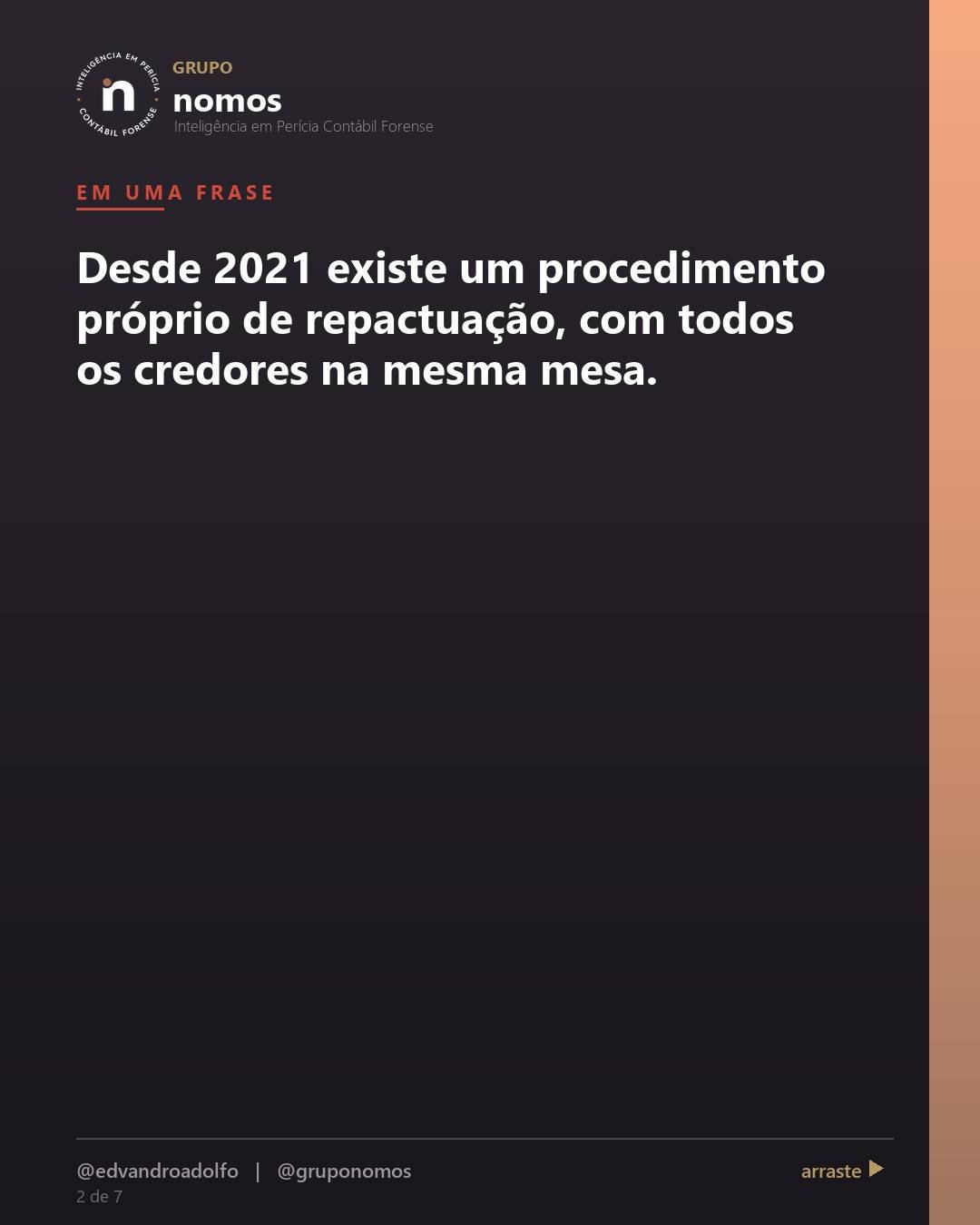 Cartão 2 de 7 do carrossel: Quem se endividou demais não tem saída, só esperar prescrever.