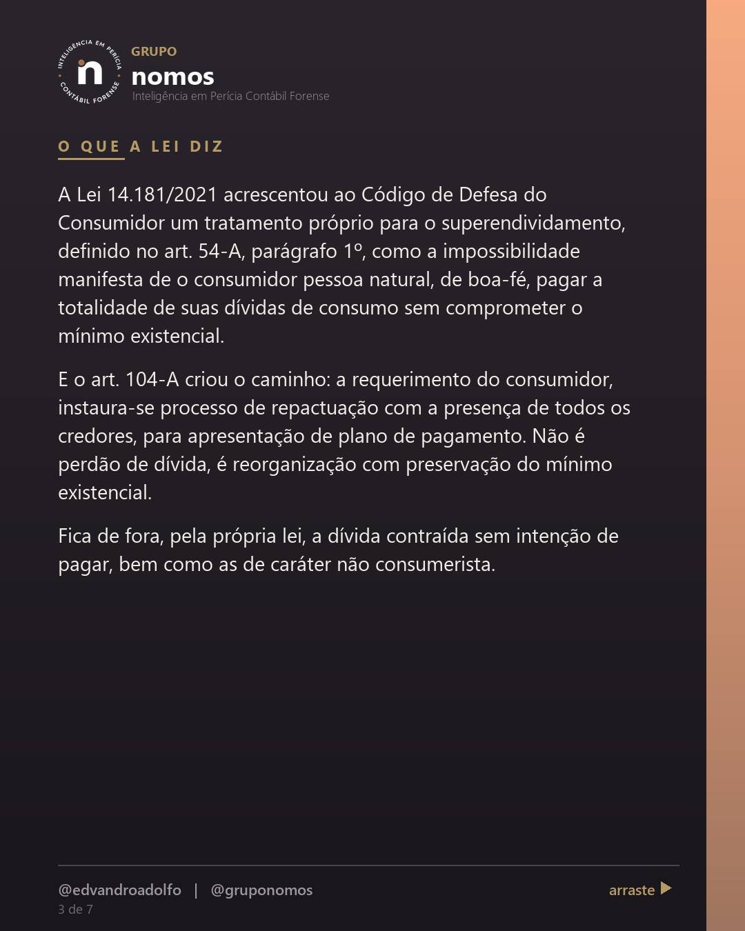 Cartão 3 de 7 do carrossel: Quem se endividou demais não tem saída, só esperar prescrever.