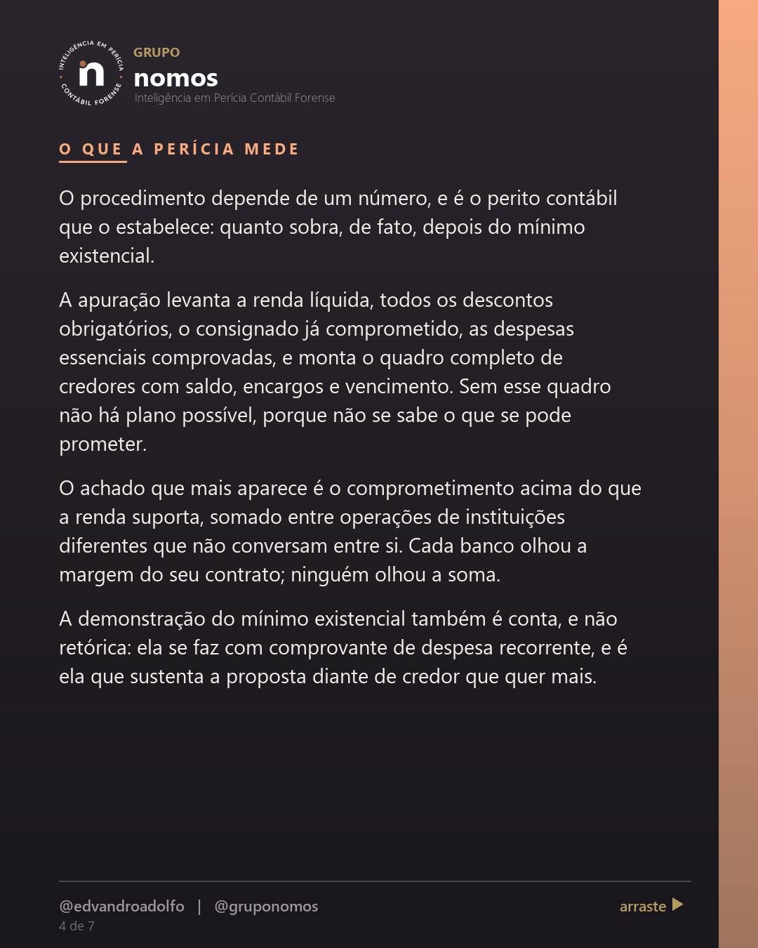 Cartão 4 de 7 do carrossel: Quem se endividou demais não tem saída, só esperar prescrever.