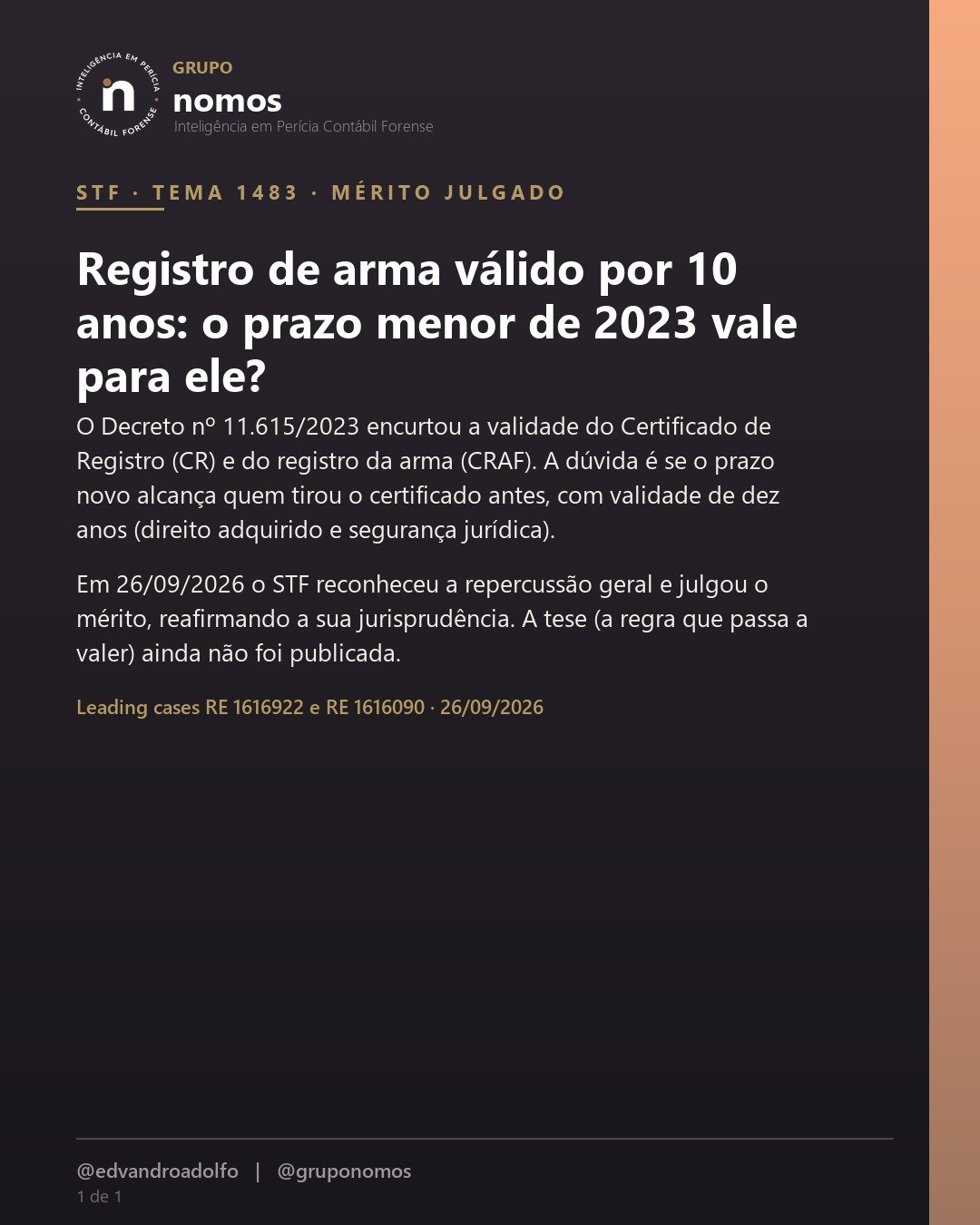 Capa da matéria: Registro de arma válido por 10 anos: o prazo menor de 2023 vale para ele?