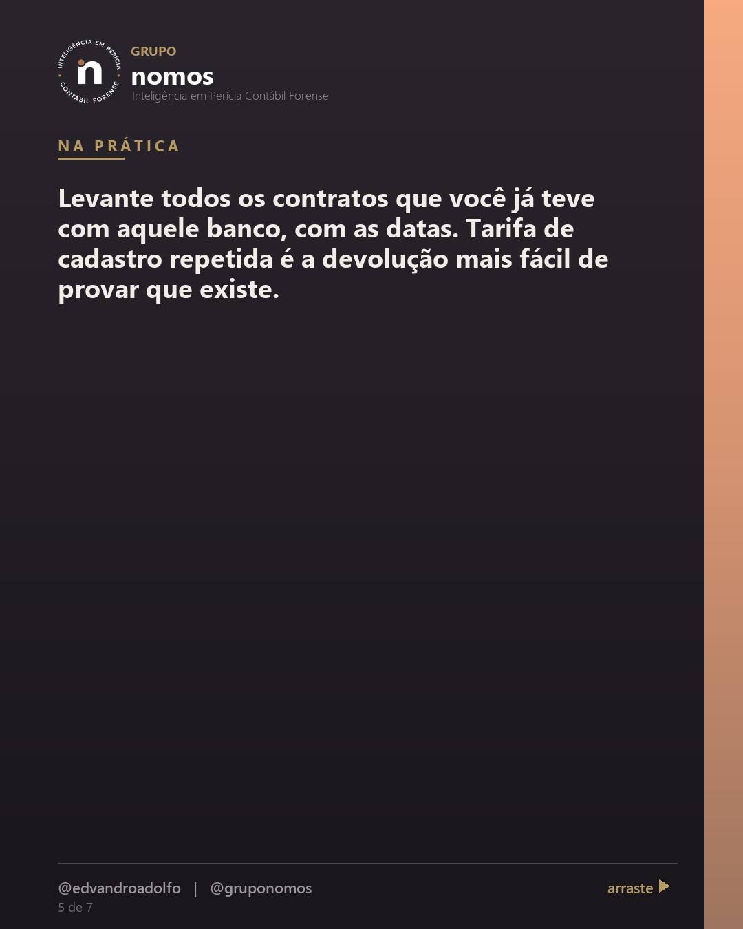 Cartão 5 de 7 do carrossel: Tarifa de cadastro é sempre abusiva e tem que ser devolvida.